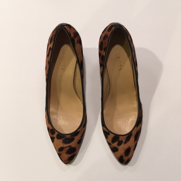 Pony Skin Leopard/Chetah Print Chunky Heel Pumps - Picture 2 of 7